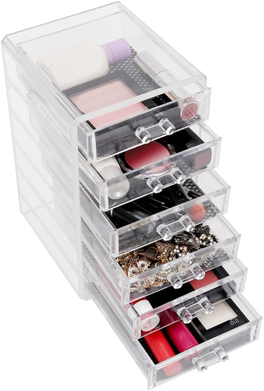 Imagen de Organizador Acrílico Multifunción Maquillaje Oficina 6 Cajones
