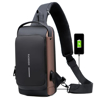Imagen de Mochila cruzada morral Antirobo Impermeable USB Candado combinación