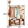 Imagen de Perchero Bambu de Pie 80x30x158cm 7 Estantes Natural
