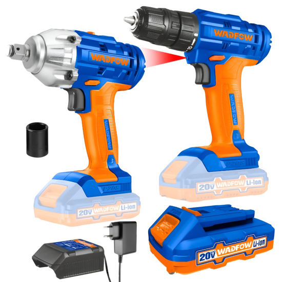 Imagen de Set Llave de Impacto 20V con Atornillonador 20V WADFOW WCK2017