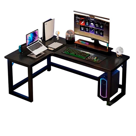 Imagen de Escritorio Gamer L Fibra de Carbono Hierro 160x120cm