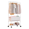 Imagen de Perchero Doble Metal Zapatero con cesto 58x148cm Blanco