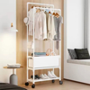 Imagen de Perchero Doble Metal Zapatero con cesto 58x148cm Blanco