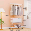 Imagen de Perchero Doble Metal Zapatero con cesto 58x148cm Blanco