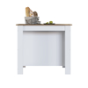 Imagen de Isla De Cocina Minimalista Miel Y Blanca 90x103x70