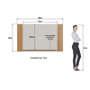 Imagen de Panel Para TV Blanco Y Miel 1 Estante 108x180x17.5cm