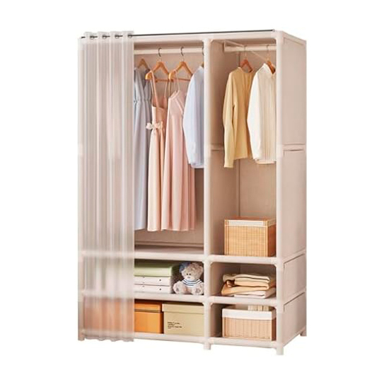 Imagen de Armario Organizador Metal y Tela Perchero 4 Estantes 109cm