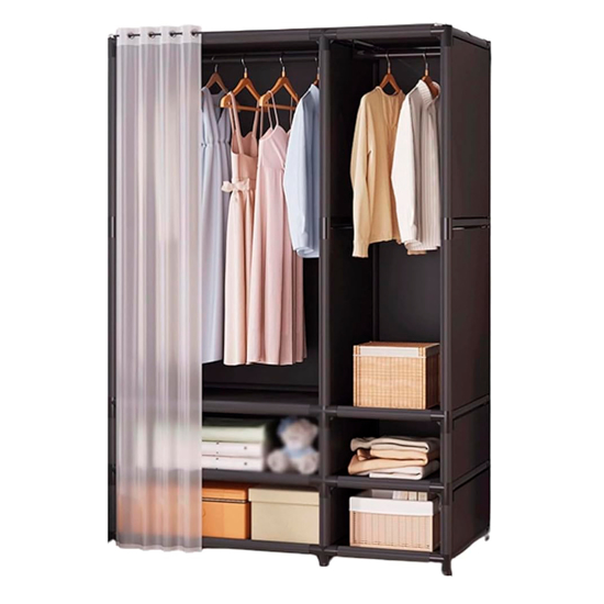 Imagen de Armario Organizador Metal y Tela Perchero 4 Estantes 109cm