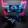 Imagen de Escritorio 100 cm Hierro y Madera Mövi Gamers Luces RGB