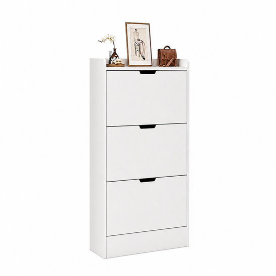 Imagen de Zapatera MDF 3 Niveles con Estante Blanco