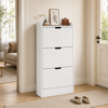 Imagen de Zapatera MDF 3 Niveles con Estante Blanco