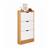 Imagen de Zapatera MDF 3 Niveles con Estante Blanco y Natural Mövi