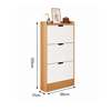 Imagen de Zapatera MDF 3 Niveles con Estante Blanco y Natural Mövi