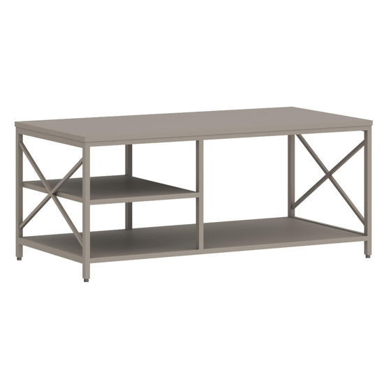 Imagen de Mesa Ratona Industrial Madera Metal Con Estantes 100x50cm Mövi