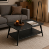Imagen de Mesa de Centro Ratona con Estante 80cm Negra Mövi