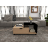 Imagen de Mesa Ratona 90cm Natural y Negro con Ruedas Mövi