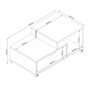 Imagen de Mesa Ratona 90cm Natural y Negro con Ruedas Mövi